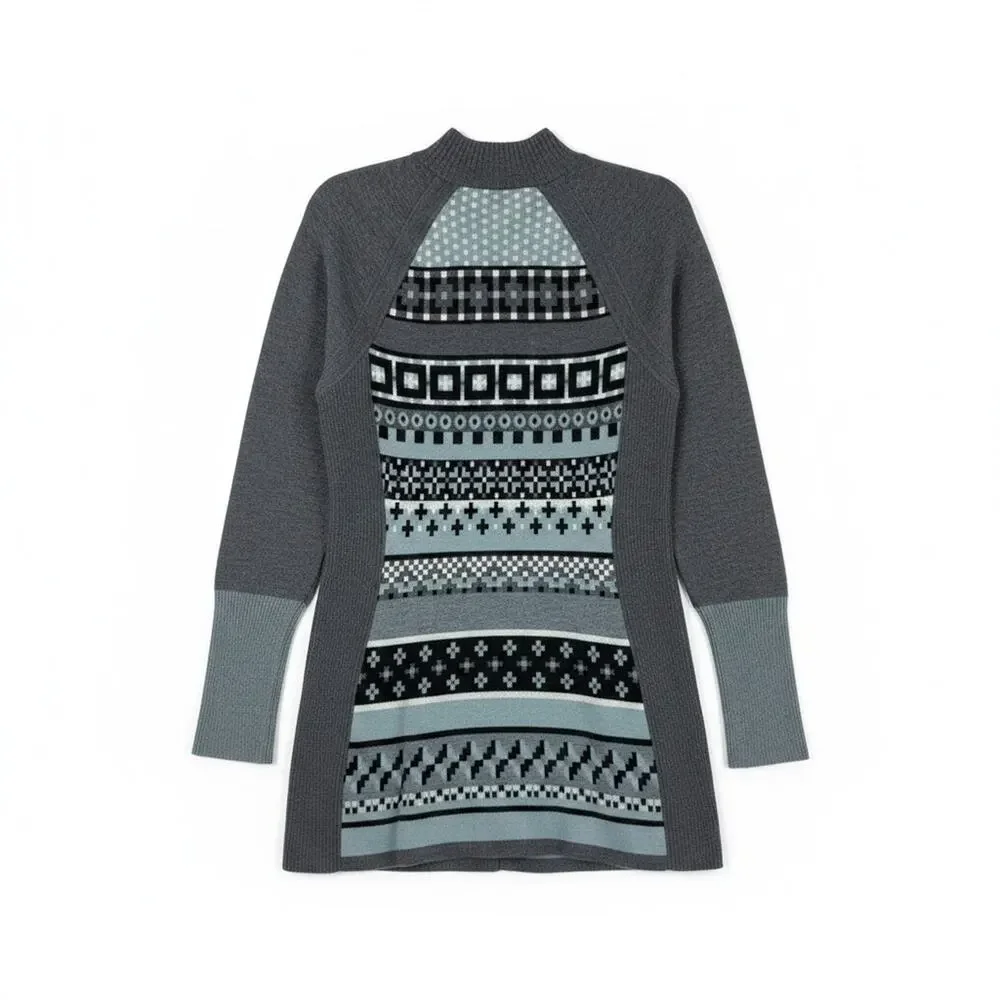 Title Nine Blue Gray Quarter Zip Sweater Small Wool Blend Athletic Pullover - Picture 7 of 11